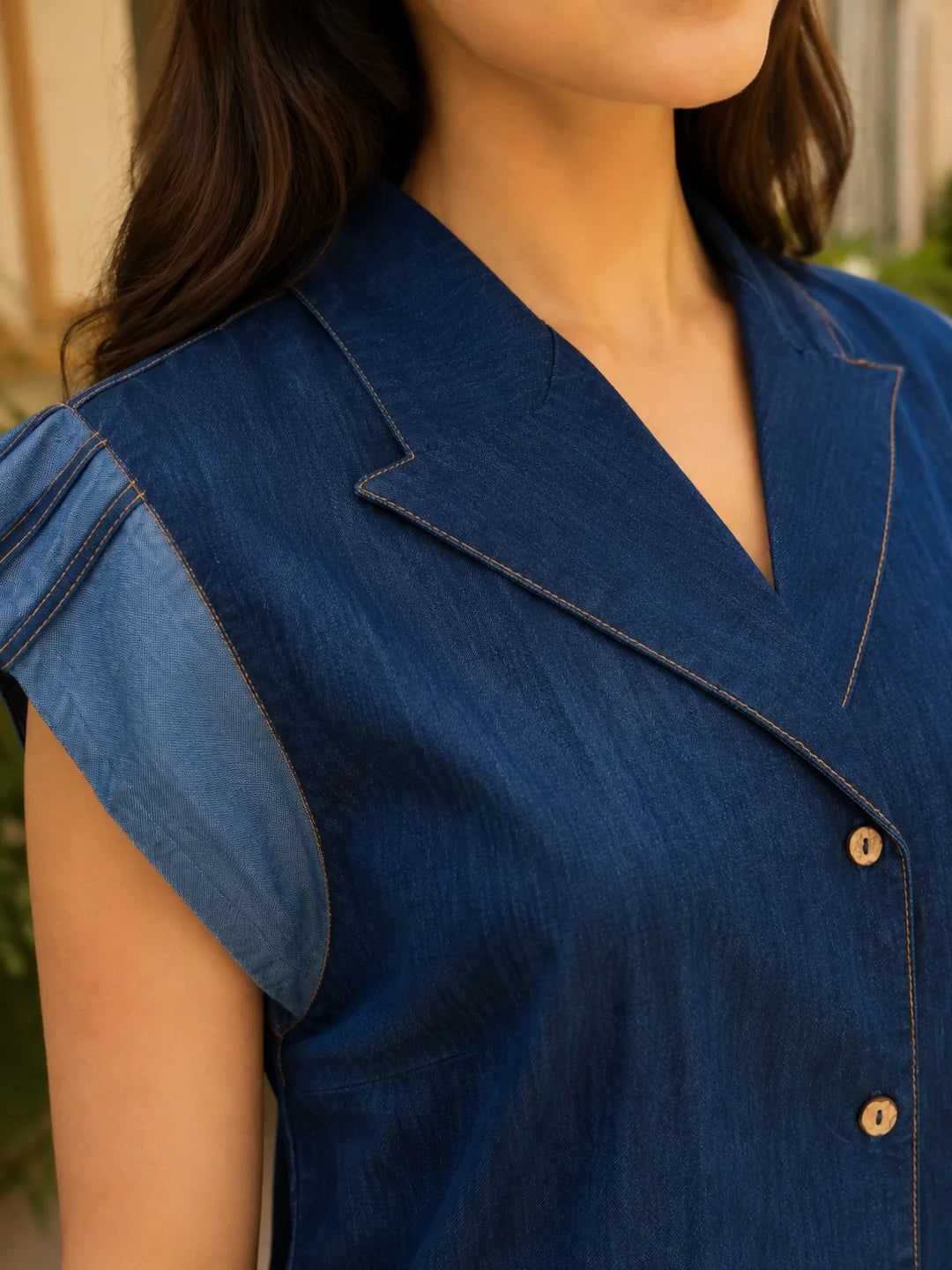 Denim Blue 2-Piece Co-ord Set in Cotton Denim