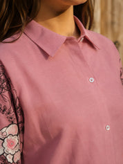 Pink Embroidered Tunic and Trouser Co-Ord Set
