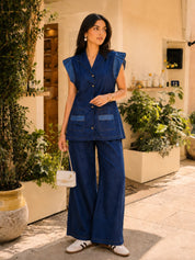 Denim Blue 2-Piece Co-ord Set in Cotton Denim