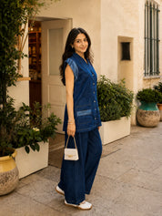 Denim Blue 2-Piece Co-ord Set in Cotton Denim