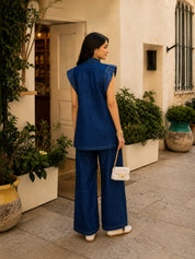 Denim Blue 2-Piece Co-ord Set in Cotton Denim