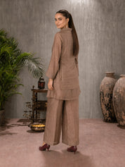 Mauve Taupe 3-Piece Co-Ord Set in Shimmer Tissue