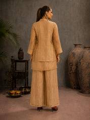 Champagne Gold 3-Piece Co-Ord Set in Shimmer Tissue