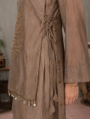 Mauve Taupe 3-Piece Co-Ord Set in Shimmer Tissue