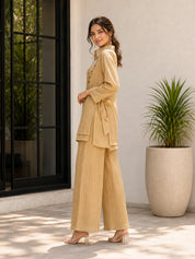 Golden Crushed Tissue 3 Pc Co-ord Set