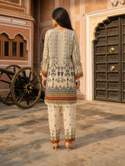 Beige Floral & Geometric Printed Muslin Co-ord Set