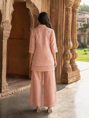 Pink 3 Pc Tissue Set with Embroidered Vest