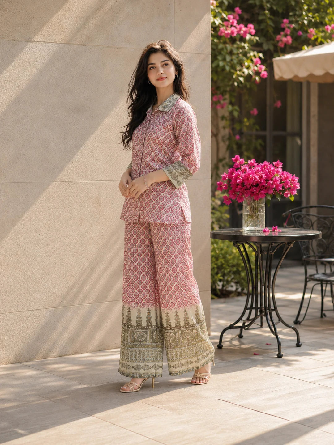 Geo-Fusion Muslin Co-Ord Set