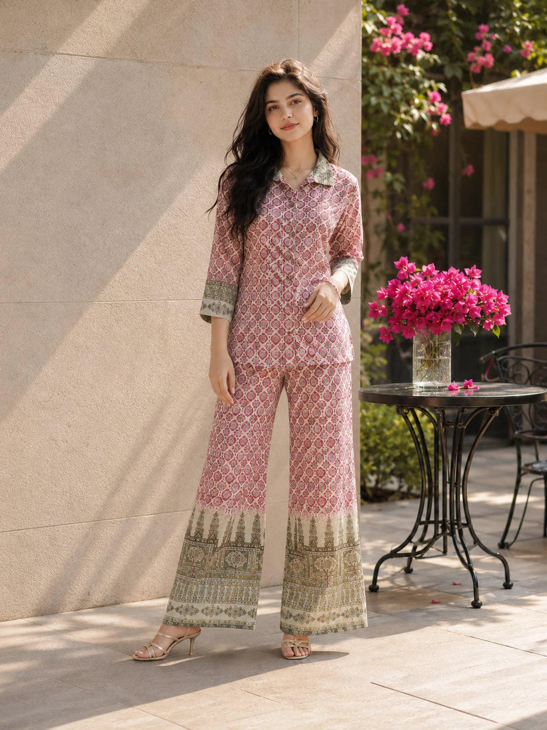 Geo-Fusion Muslin Co-Ord Set