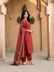 Red co ord set for women with stylish matching top and bottom for trendy party wear and modern fashion styling