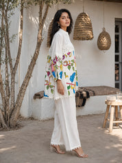 Cream Kalamkari Printed Muslin Co-ord Set
