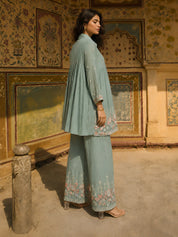 Sage Green Embroidered Co-ord Set in Chinnon