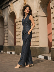 Black Chambray Waistcoat Co-ord Set