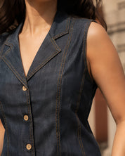 Black Chambray Waistcoat Co-ord Set