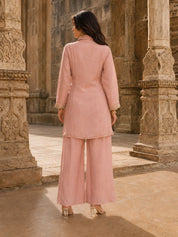 Nude Pink Embroidered Co-ord Set in Chinnon