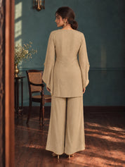 Conjunto coordinado bordado en blanco y negro de muselina