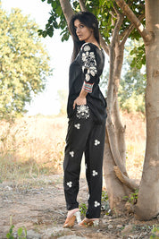 Aagam Black Co-ords With Cotton Embroidery Work