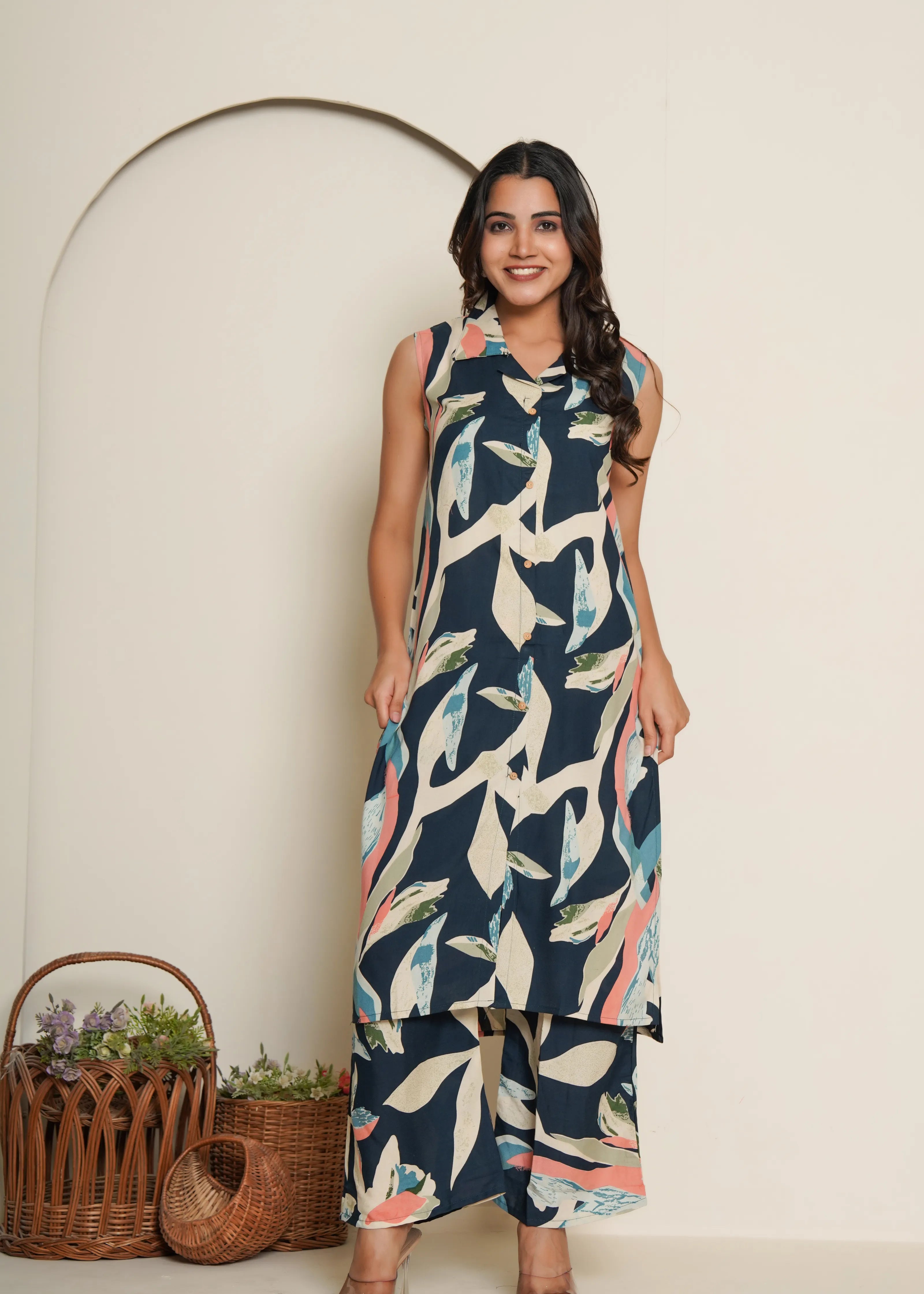 Abstract Brushstroke Kurta Set