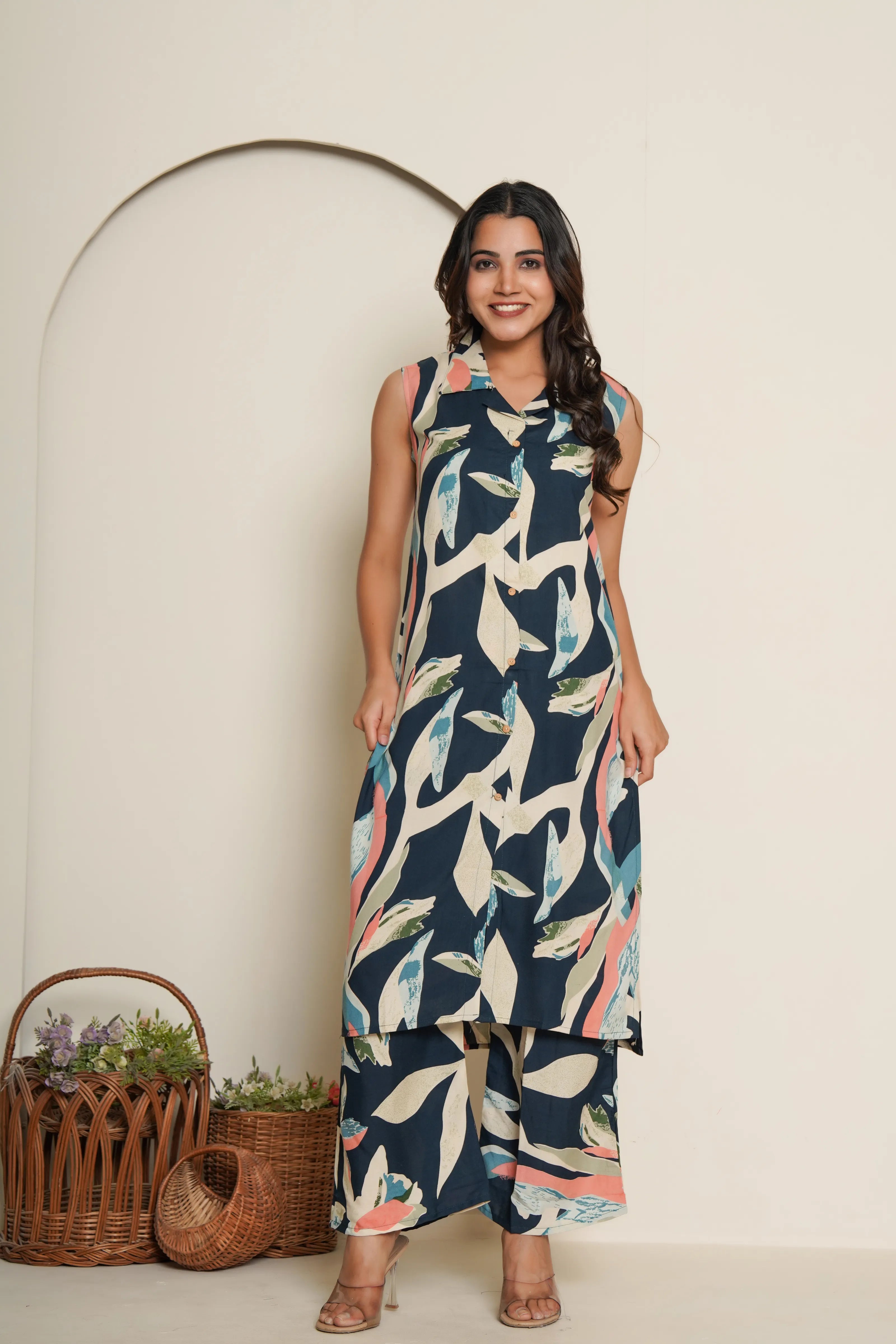 Abstract Brushstroke Kurta Set