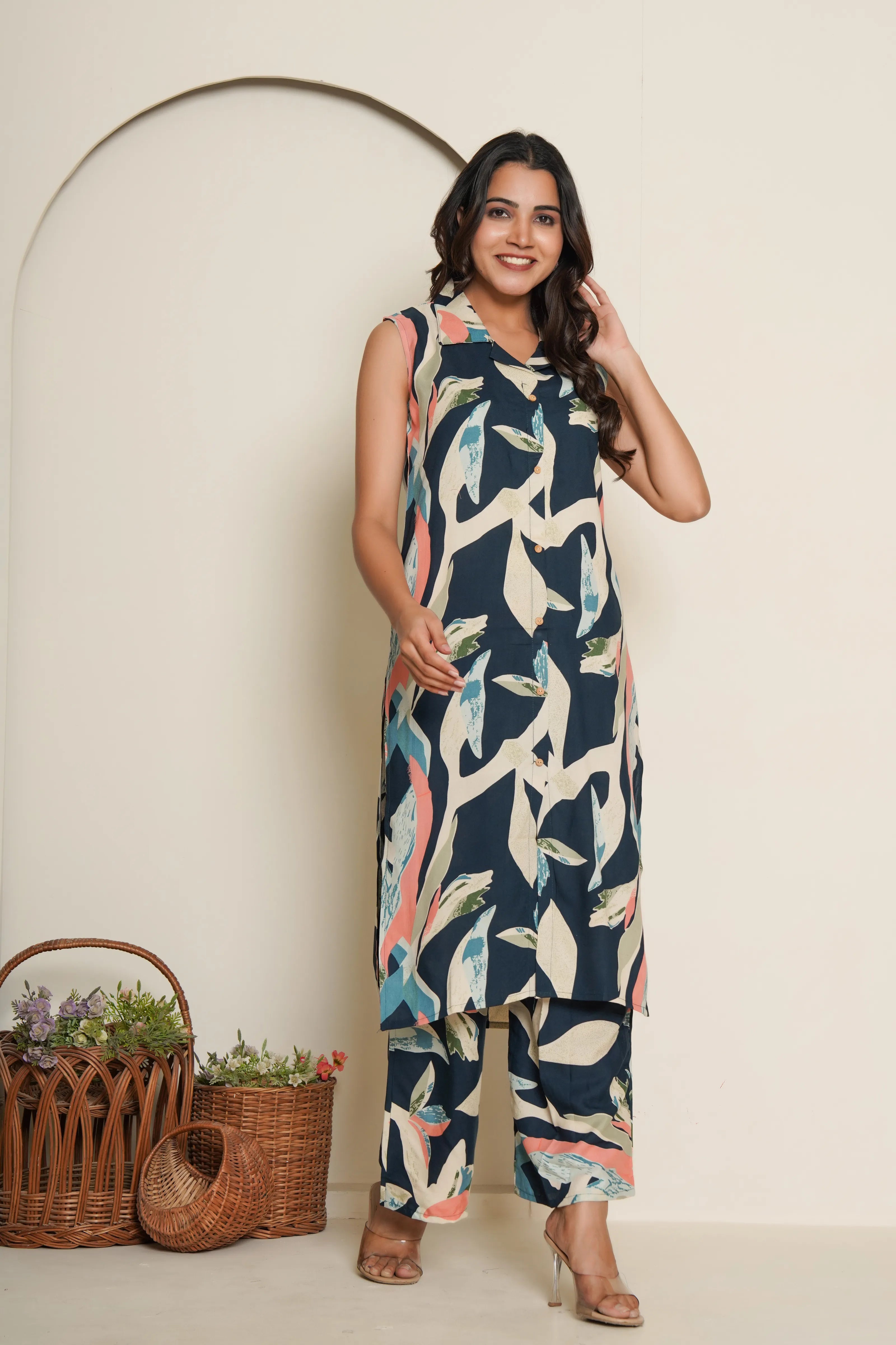 Abstract Brushstroke Kurta Set