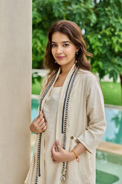 Off-White 3-Piece Co-ord Set in Cotton Flex