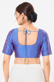 Vamas Tafetta Silk Zari Butti Round Neck Festive Blouse
