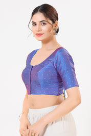 Vamas Tafetta Silk Zari Butti Round Neck Festive Blouse