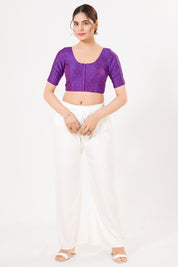 Vamas Tafetta Silk Zari Butti Round Neck Festive Blouse