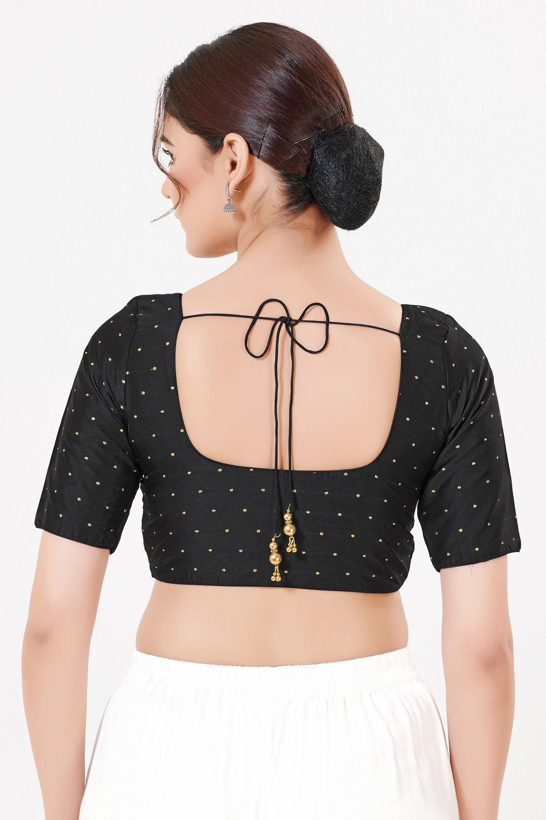 Vamas Tafetta Silk Zari Butti Round Neck Festive Blouse