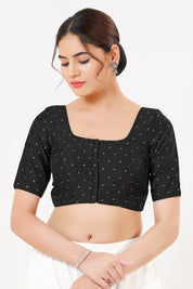 Vamas Tafetta Silk Zari Butti Round Neck Festive Blouse