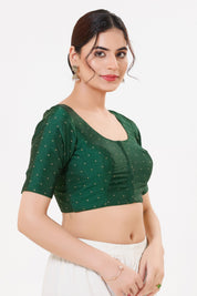 Vamas Tafetta Silk Zari Butti Round Neck Festive Blouse