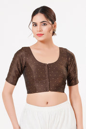 Vamas Tafetta Silk Zari Butti Round Neck Festive Blouse