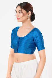Vamas Tafetta Silk Zari Butti Round Neck Festive Blouse