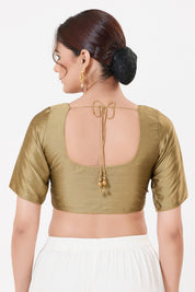 Vamas Tafetta Silk Zari Butti Round Neck Festive Blouse