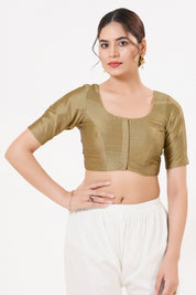 Vamas Tafetta Silk Zari Butti Round Neck Festive Blouse