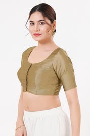 Vamas Tafetta Silk Zari Butti Round Neck Festive Blouse