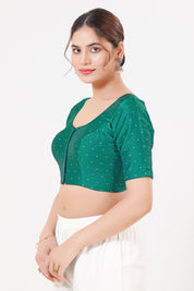 Vamas Tafetta Silk Zari Butti Round Neck Festive Blouse