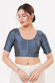Vamas Tafetta Silk Zari Butti Round Neck Festive Blouse