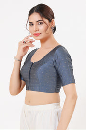 Vamas Tafetta Silk Zari Butti Round Neck Festive Blouse