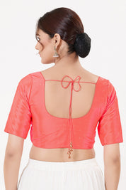Vamas Tafetta Silk Zari Butti Round Neck Festive Blouse