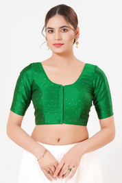 Vamas Tafetta Silk Zari Butti Round Neck Festive Blouse