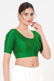 Vamas Tafetta Silk Zari Butti Round Neck Festive Blouse