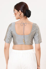 Vamas Tafetta Silk Zari Butti Round Neck Festive Blouse