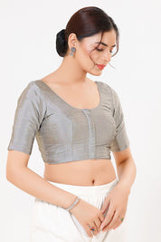 Vamas Tafetta Silk Zari Butti Round Neck Festive Blouse