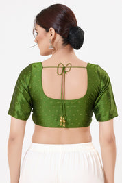 Vamas Tafetta Silk Zari Butti Round Neck Festive Blouse