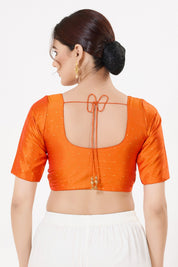 Vamas Tafetta Silk Zari Butti Round Neck Festive Blouse