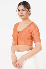 Vamas Tafetta Silk Zari Butti Round Neck Festive Blouse