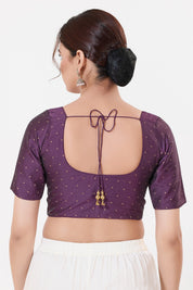 Vamas Tafetta Silk Zari Butti Round Neck Festive Blouse