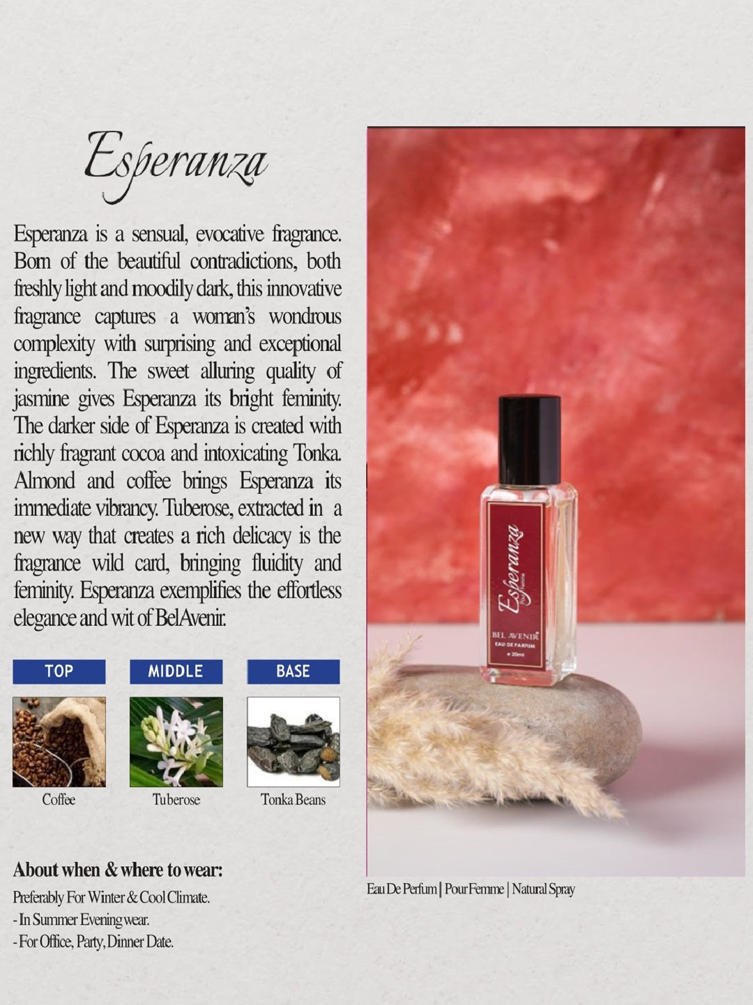 Bel Avenir Esparanza Eau de Parfum for Women