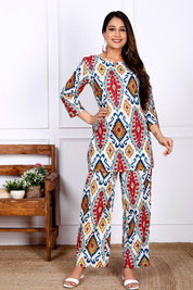 Bold iIkat Print Cotton  Kurta With Pant